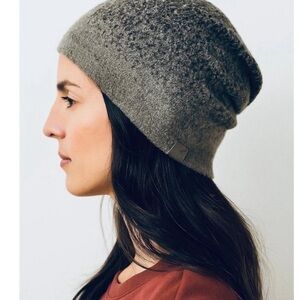 Barefoot Dreams Super Soft CozyChic Confetti Beanie Hat in Storm Gray Dark Brown